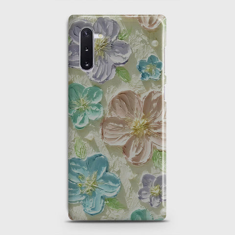 Samsung Galaxy Note 10 Cover - Floral Series - Design 14 - Blue & Purple - Matte Finish - Snap On Hard Case with LifeTime Colors Guarantee