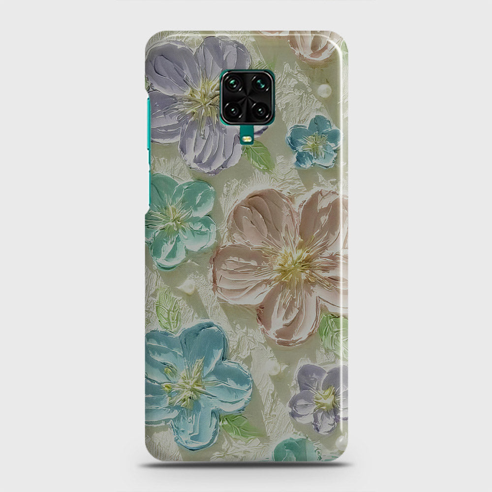 Xiaomi Redmi Note 9 Pro Cover - Floral Series - Design 14 - Blue & Purple - Matte Finish - Snap On Hard Case with LifeTime Colors Guarantee