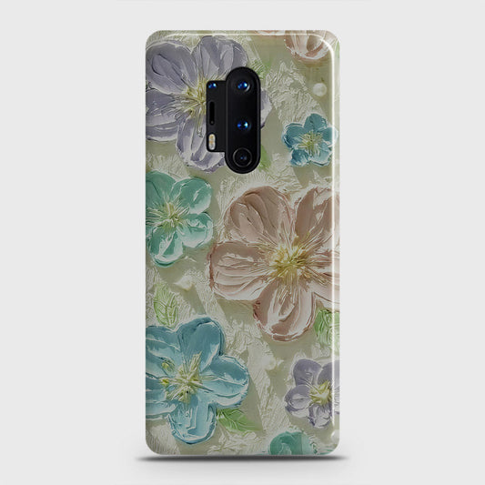 OnePlus 8 Pro Cover - Floral Series - Design 14 - Blue & Purple - Matte Finish - Snap On Hard Case with LifeTime Colors Guarantee