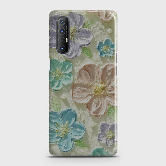 Oppo Reno 3 Pro Cover - Floral Series - Design 14 - Blue & Purple - Matte Finish - Snap On Hard Case with LifeTime Colors Guarantee