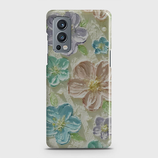 OnePlus Nord 2 Cover - Floral Series - Design 14 - Blue & Purple - Matte Finish - Snap On Hard Case with LifeTime Colors Guarantee