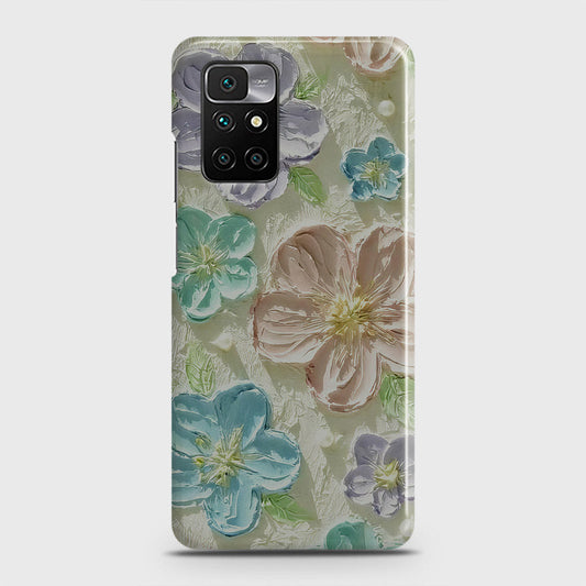 Xiaomi Redmi 10 Cover - Floral Series - Design 14 - Blue & Purple - Matte Finish - Snap On Hard Case with LifeTime Colors Guarantee