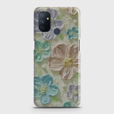 OnePlus Nord N100 Cover - Floral Series - Design 14 - Blue & Purple - Matte Finish - Snap On Hard Case with LifeTime Colors Guarantee