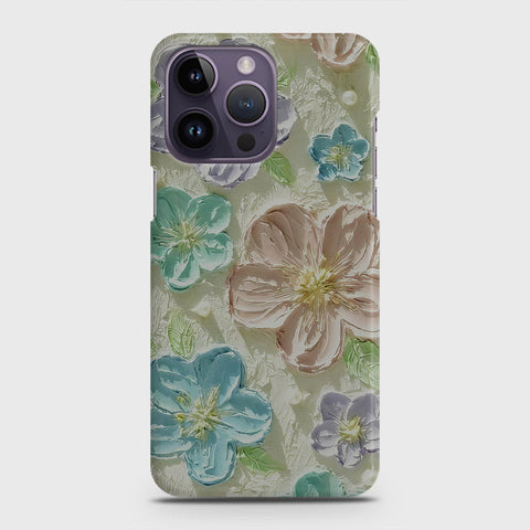 iPhone 14 Pro Max Cover - Floral Series - Design 14 - Blue & Purple - Matte Finish - Snap On Hard Case with LifeTime Colors Guarantee