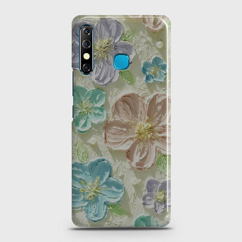 Tecno Spark 4 Cover - Floral Series - Design 14 - Blue & Purple - Matte Finish - Snap On Hard Case with LifeTime Colors Guarantee