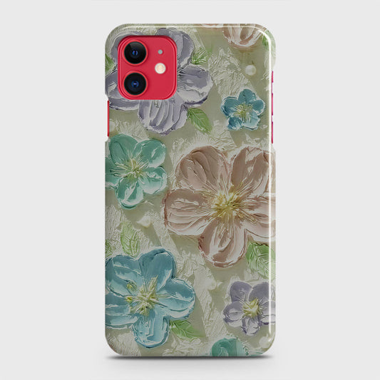 iPhone 11 Cover - Floral Series - Design 14 - Blue & Purple - Matte Finish - Snap On Hard Case with LifeTime Colors Guarantee