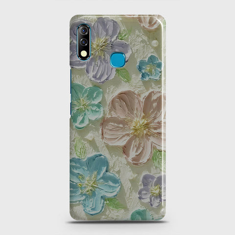 Tecno Camon 12 Cover - Floral Series - Design 14 - Blue & Purple - Matte Finish - Snap On Hard Case with LifeTime Colors Guarantee