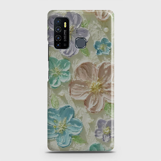 Infinix Hot 9 Cover - Floral Series - Design 14 - Blue & Purple - Matte Finish - Snap On Hard Case with LifeTime Colors Guarantee