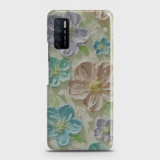 Infinix Note 7 Lite Cover - Floral Series - Design 14 - Blue & Purple - Matte Finish - Snap On Hard Case with LifeTime Colors Guarantee