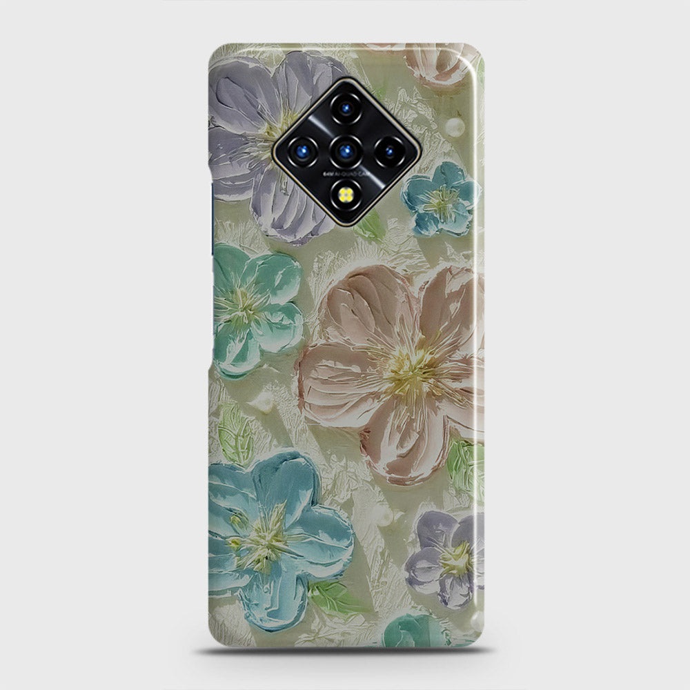 Infinix Zero 8 Cover - Floral Series - Design 14 - Blue & Purple - Matte Finish - Snap On Hard Case with LifeTime Colors Guarantee