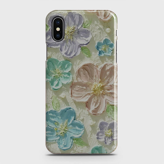 iPhone XS Max Cover - Floral Series - Design 14 - Blue & Purple - Matte Finish - Snap On Hard Case with LifeTime Colors Guarantee