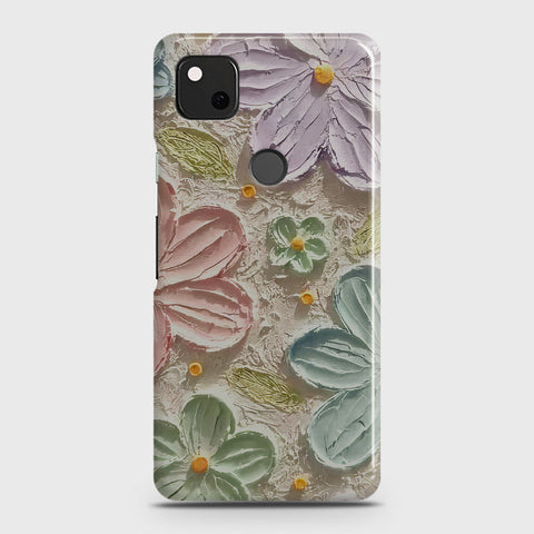 Google Pixel 4a Cover - Floral Series - Design 15 - Blue & Green - Matte Finish - Snap On Hard Case with LifeTime Colors Guarantee