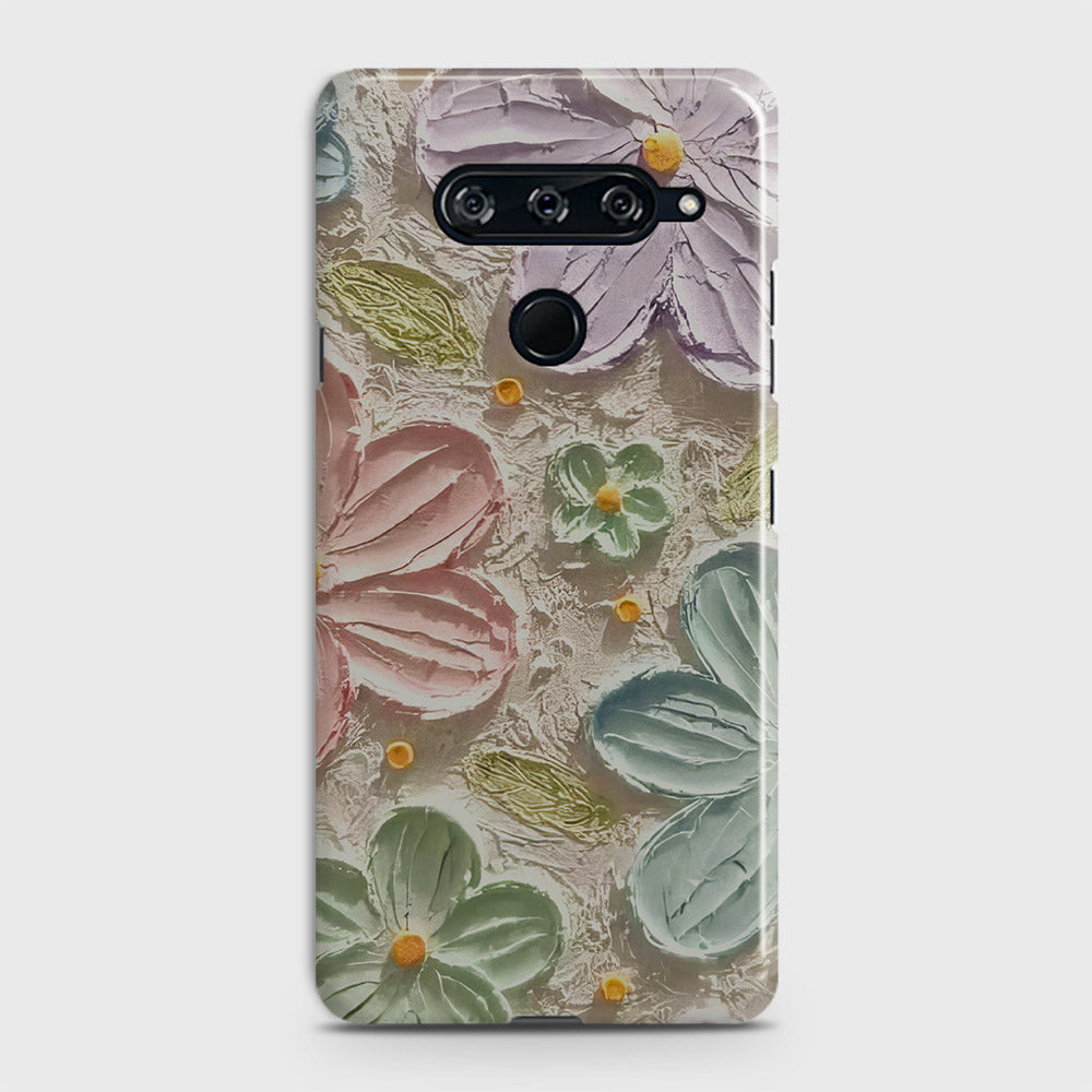 LG V40 ThinQ Cover - Floral Series  - Design 15 - Blue & Green - Matte Finish - Snap On Hard Case with LifeTime Colors Guarantee