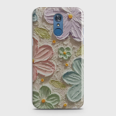 LG Q7 Cover - Floral Series  - Design 15 - Blue & Green - Matte Finish - Snap On Hard Case with LifeTime Colors Guarantee