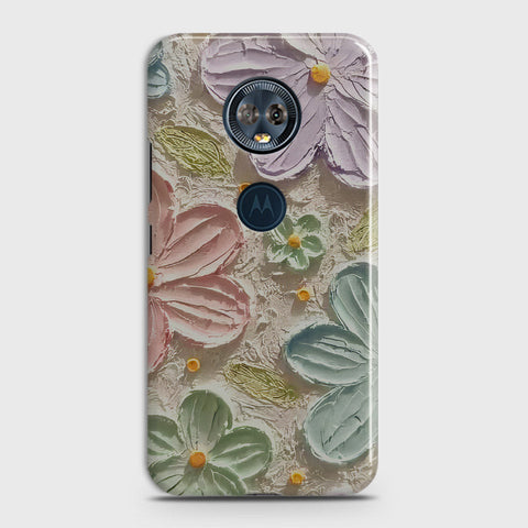 Motorola E5 Plus Cover - Floral Series - Design 15 - Blue & Green - Matte Finish - Snap On Hard Case with LifeTime Colors Guarantee