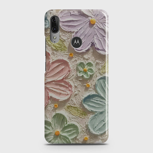 Motorola Moto E6 Plus Cover - Floral Series - Design 15 - Blue & Green - Matte Finish - Snap On Hard Case with LifeTime Colors Guarantee