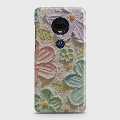 Motorola Moto G7 Plus Cover - Floral Series - Design 15 - Blue & Green - Matte Finish - Snap On Hard Case with LifeTime Colors Guarantee