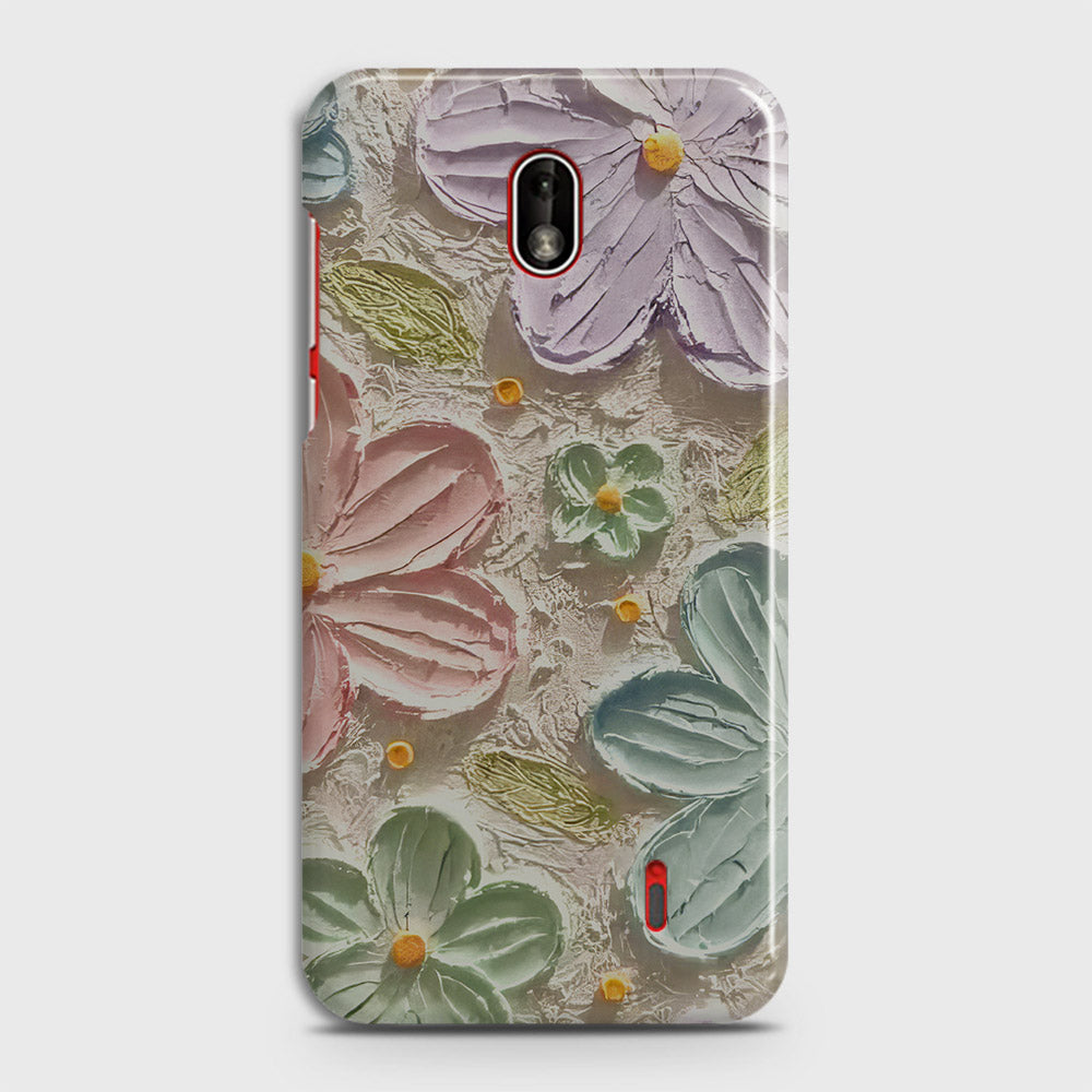 Nokia 1 Plus Cover - Floral Series - Design 15 - Blue & Green - Matte Finish - Snap On Hard Case with LifeTime Colors Guarantee