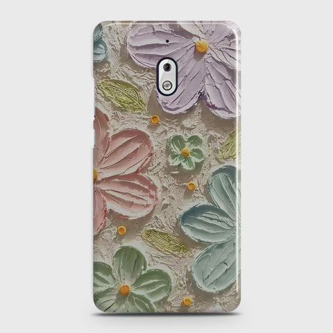 Nokia 2.1 Cover - Floral Series - Design 15 - Blue & Green - Matte Finish - Snap On Hard Case with LifeTime Colors Guarantee