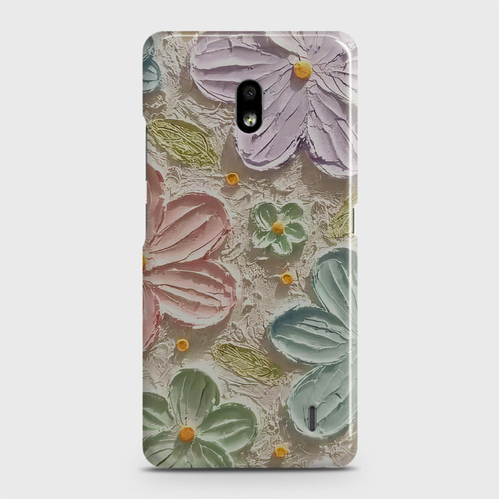 Nokia 2.2 Cover - Floral Series - Design 15 - Blue & Green - Matte Finish - Snap On Hard Case with LifeTime Colors Guarantee