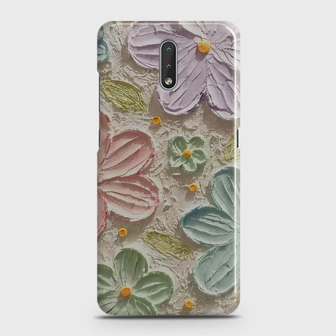 Nokia 2.3 Cover - Floral Series - Design 15 - Blue & Green - Matte Finish - Snap On Hard Case with LifeTime Colors Guarantee