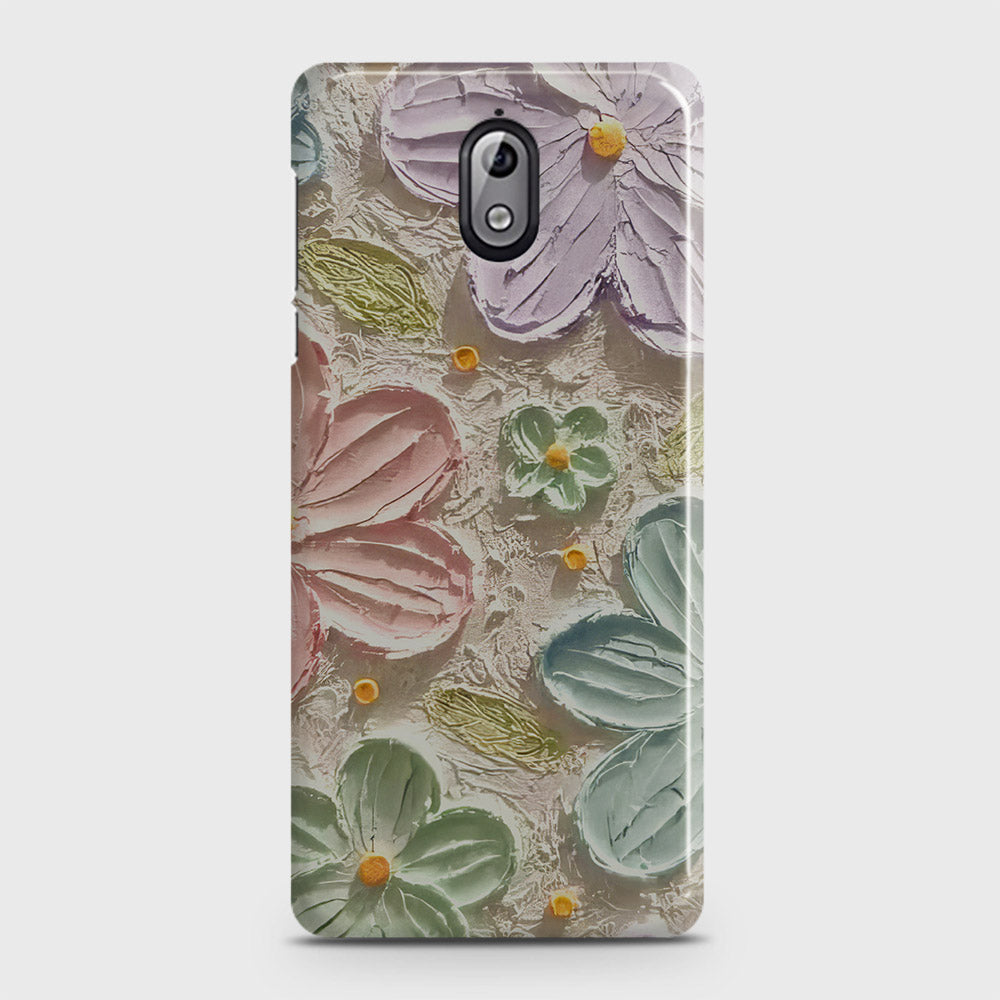 Nokia 3.1 Cover - Floral Series - Design 15 - Blue & Green - Matte Finish - Snap On Hard Case with LifeTime Colors Guarantee