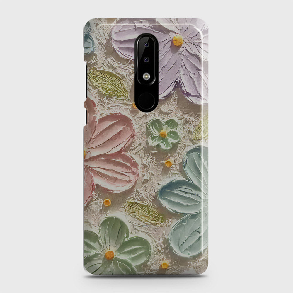 Nokia 3.1 Plus Cover - Floral Series - Design 15 - Blue & Green - Matte Finish - Snap On Hard Case with LifeTime Colors Guarantee