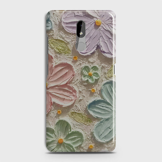 Nokia 3.2 Cover - Floral Series - Design 15 - Blue & Green - Matte Finish - Snap On Hard Case with LifeTime Colors Guarantee