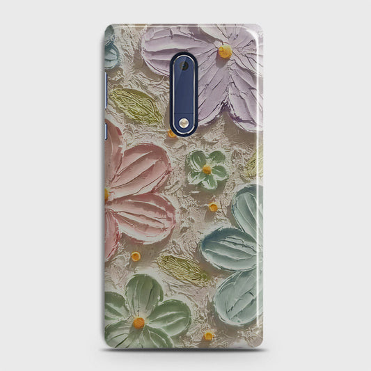 Nokia 5 Cover - Floral Series - Design 15 - Blue & Green - Matte Finish - Snap On Hard Case with LifeTime Colors Guarantee