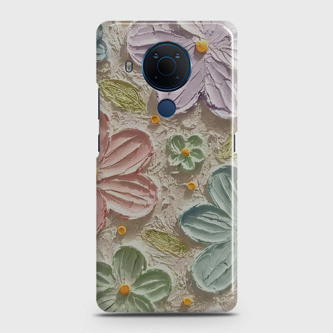 Nokia 5.4 Cover - Floral Series - Design 15 - Blue & Green - Matte Finish - Snap On Hard Case with LifeTime Colors Guarantee