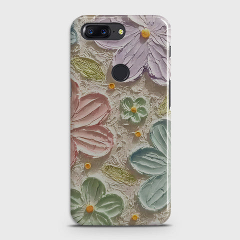 OnePlus 5T  Cover - Floral Series - Design 15 - Blue & Green - Matte Finish - Snap On Hard Case with LifeTime Colors Guarantee