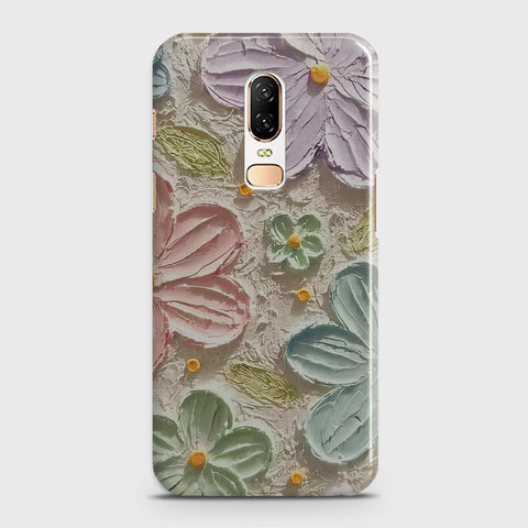 OnePlus 6  Cover - Floral Series - Design 15 - Blue & Green - Matte Finish - Snap On Hard Case with LifeTime Colors Guarantee