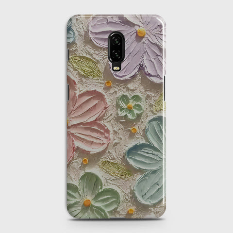 OnePlus 6T  Cover - Floral Series - Design 15 - Blue & Green - Matte Finish - Snap On Hard Case with LifeTime Colors Guarantee