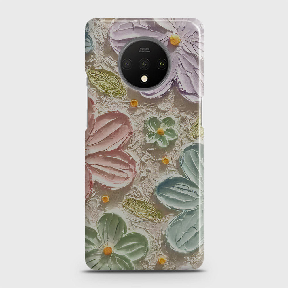 OnePlus 7T Cover - Floral Series - Design 15 - Blue & Green - Matte Finish - Snap On Hard Case with LifeTime Colors Guarantee