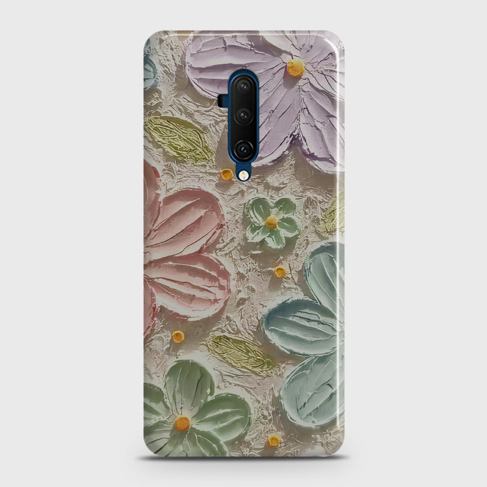 OnePlus 7T Pro  Cover - Floral Series - Design 15 - Blue & Green - Matte Finish - Snap On Hard Case with LifeTime Colors Guarantee