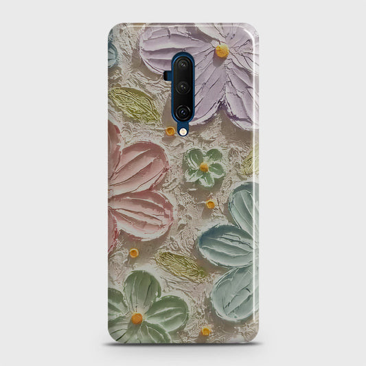 OnePlus 7T Pro  Cover - Floral Series - Design 15 - Blue & Green - Matte Finish - Snap On Hard Case with LifeTime Colors Guarantee