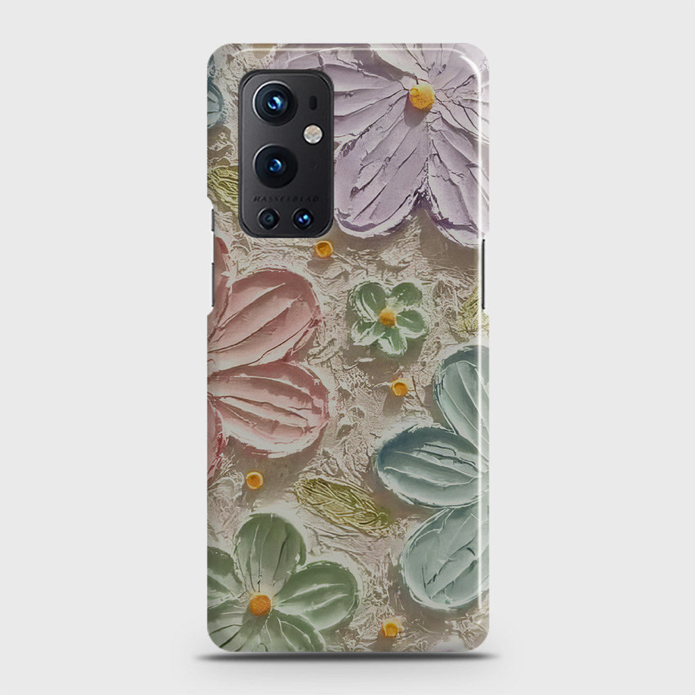 OnePlus 9 Pro  Cover - Floral Series - Design 15 - Blue & Green - Matte Finish - Snap On Hard Case with LifeTime Colors Guarantee