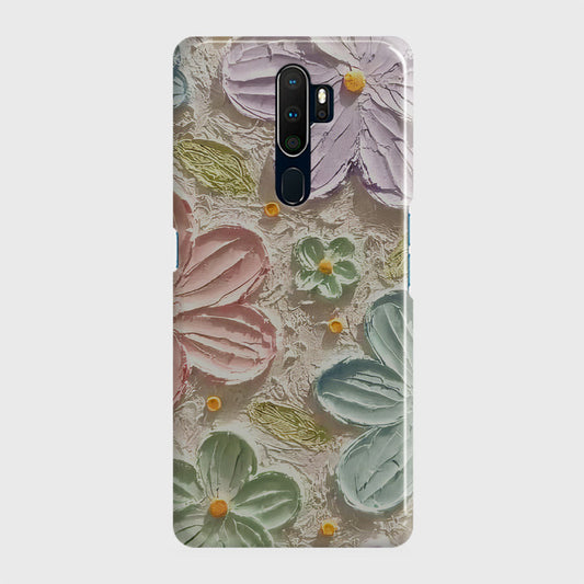 Oppo A5 2020 Cover - Floral Series - Design 15 - Blue & Green - Matte Finish - Snap On Hard Case with LifeTime Colors Guarantee