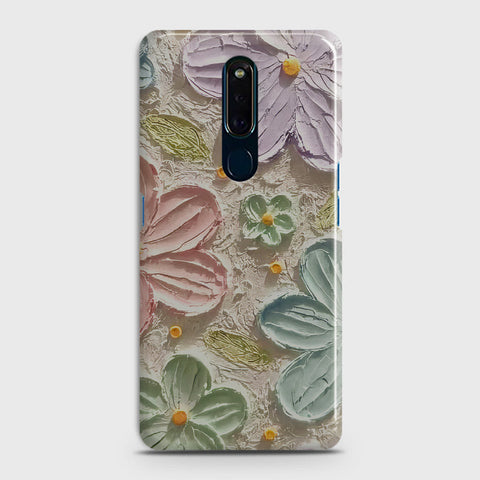 Oppo F11 Cover - Floral Series - Design 15 - Blue & Green - Matte Finish - Snap On Hard Case with LifeTime Colors Guarantee