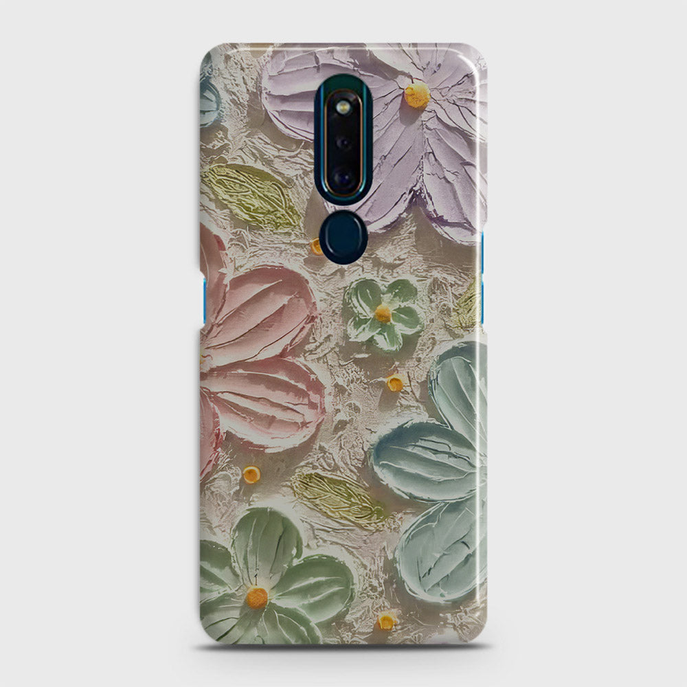 Oppo F11 Pro Cover - Floral Series - Design 15 - Blue & Green - Matte Finish - Snap On Hard Case with LifeTime Colors Guarantee