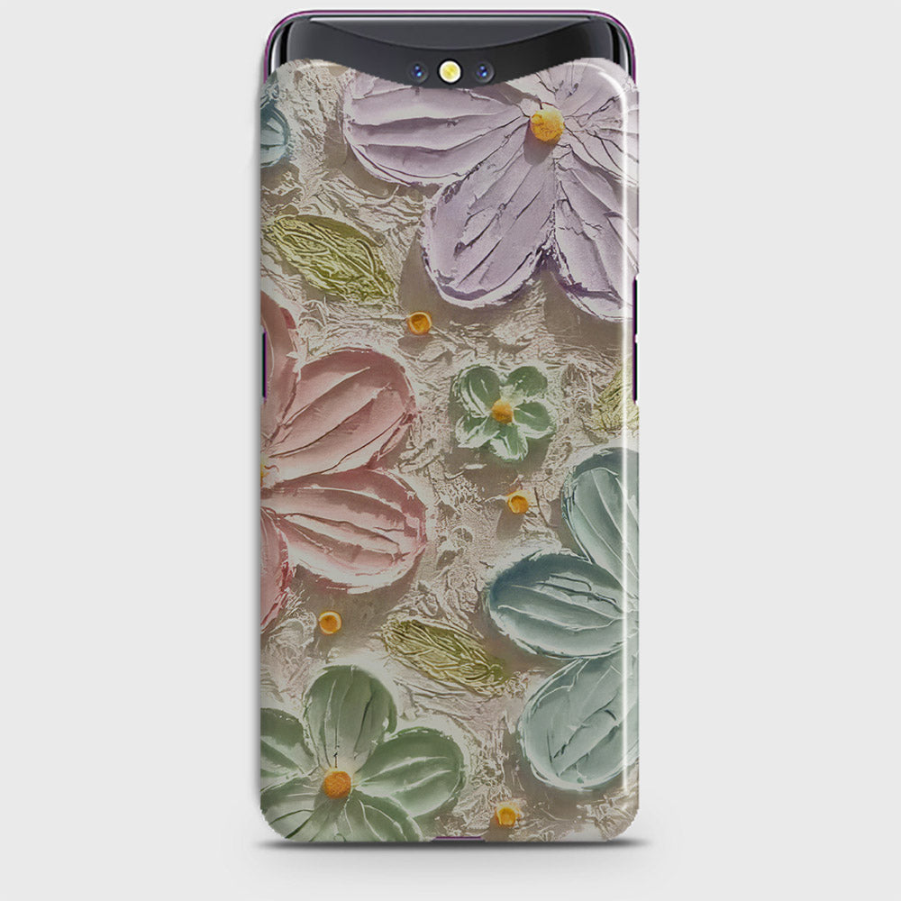 Oppo Find X Cover - Floral Series - Design 15 - Blue & Green - Matte Finish - Snap On Hard Case with LifeTime Colors Guarantee