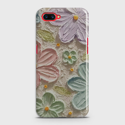 Realme C1 Cover - Floral Series - Design 15 - Blue & Green - Matte Finish - Snap On Hard Case with LifeTime Colors Guarantee