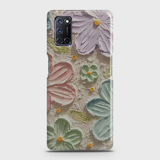 Oppo A52 Cover - Floral Series - Design 15 - Blue & Green - Matte Finish - Snap On Hard Case with LifeTime Colors Guarantee