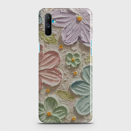 Realme C3 Cover - Floral Series - Design 15 - Blue & Green - Matte Finish - Snap On Hard Case with LifeTime Colors Guarantee