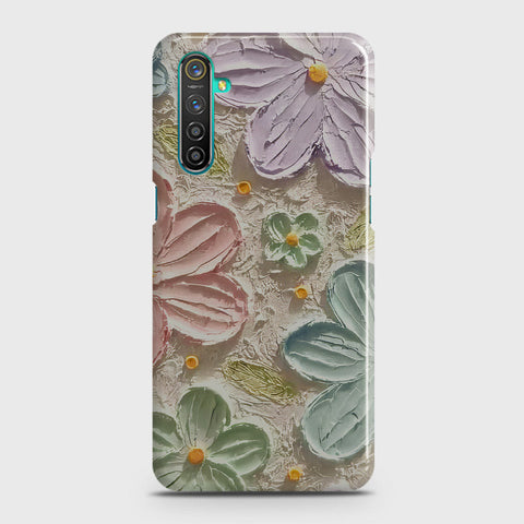 Realme 6 Cover - Floral Series - Design 15 - Blue & Green - Matte Finish - Snap On Hard Case with LifeTime Colors Guarantee