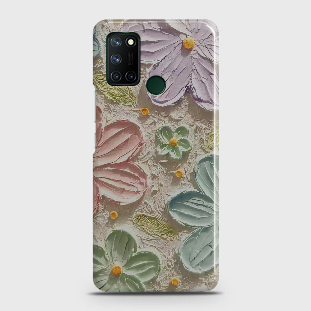 Realme 7i Cover - Floral Series - Design 15  - Blue & Green - Matte Finish - Snap On Hard Case with LifeTime Colors Guarantee