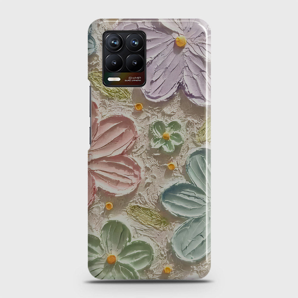 Realme 8 Cover - Floral Series - Design 15 - Blue & Green - Matte Finish - Snap On Hard Case with LifeTime Colors Guarantee