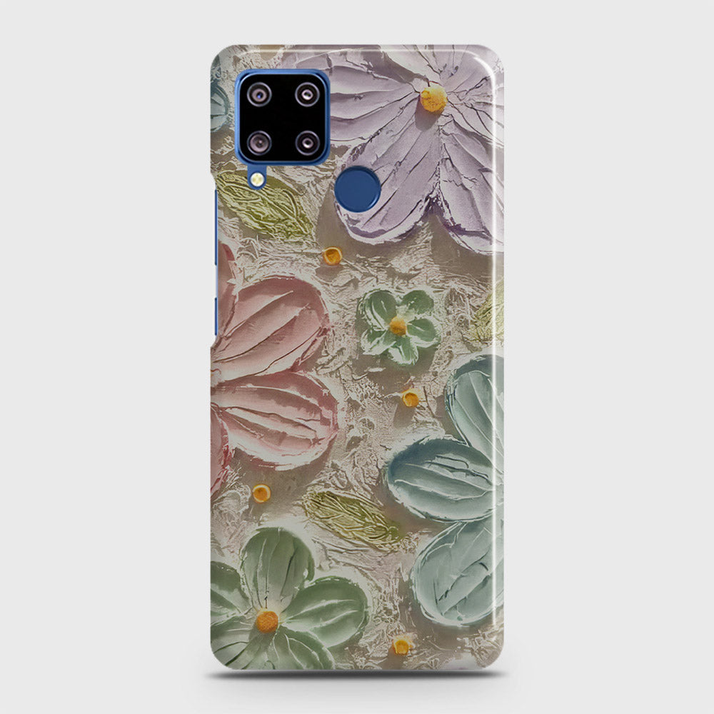 Realme C15 Cover - Floral Series - Design 15 - Blue & Green - Matte Finish - Snap On Hard Case with LifeTime Colors Guarantee