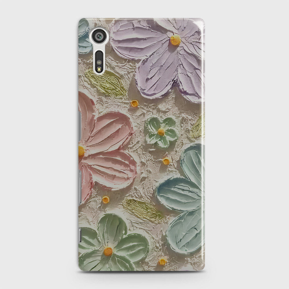 Sony Xperia XZ / XZs Cover - Floral Series - Design 15 - Blue & Green - Matte Finish - Snap On Hard Case with LifeTime Colors Guarantee