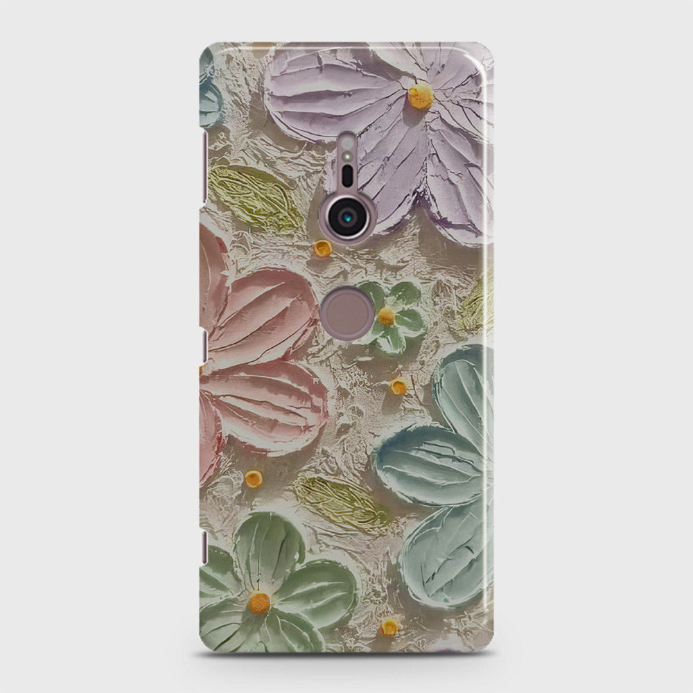 Sony Xperia XZ2 Cover - Floral Series - Design 15 - Blue & Green - Matte Finish - Snap On Hard Case with LifeTime Colors Guarantee